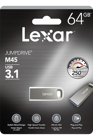 Lexar JumpDrive M45 64 GB USB 3.1 Metal USB Flash Bellek