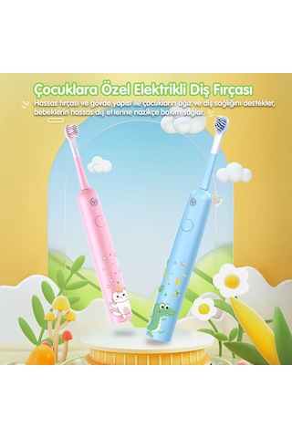 Npo Nicefeel X500 39600vps Şarjlı Sonic Çocuk Diş Fırçası-pembe