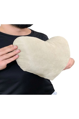 Ruxwoiw Kalp Yastığı %100 Pamuklu %100 Boncuk Elyaf - Bej