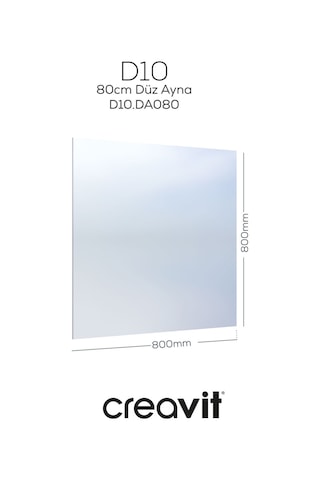 D10 80 Cm Düz Ayna Beyaz