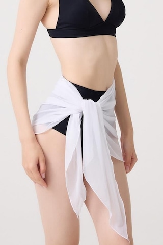 Cottonhill Beyaz Transparan Tül Pareo Beyaz