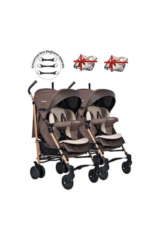 Baby Home 107 Ayrılıp Birleşebilen Baston İkiz Bebek Arabası