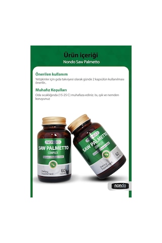 Nondo Saw Palmetto Kompleks 60 Kapsül
