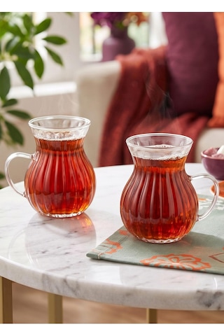 The Mia Kulplu Çay Bardağı 6 Kişilik 545 Şeffaf