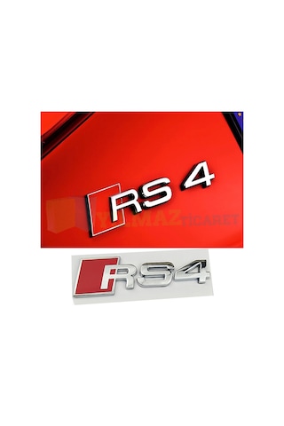 Audi Rs4 Bagaj Logo Yazı Arma Amblem Paslanmaz Çelik