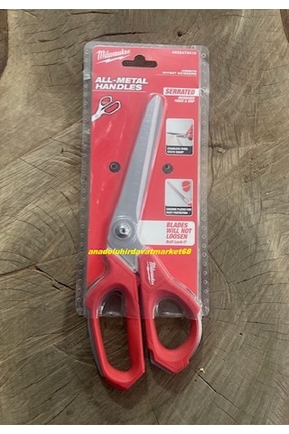 Milwaukee Agır Hizmet Makası Kumaş Kagıt Naylon Makası Eğik Açılı Makas 26cm