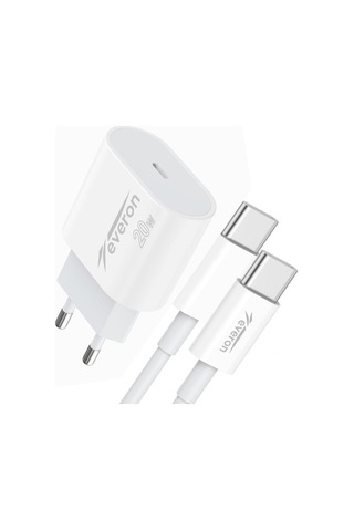 Everon EVR-013-C20W Type-C to Type-C Kablolu Şarj Cihazı