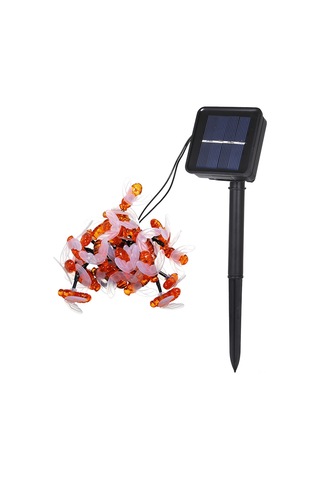 Dofolink Solar Arı Desenli Led Işık Zinciri 30 Led 6.3m 8 Işık Modu Ip44 Su Geçirmez Bahçe Dekorasyonu Turuncu