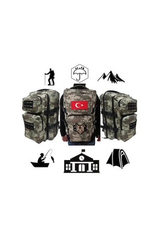 Mygeppetobag Su Geçirmez Çok Gözlü Kampçı-seyahat-dağcı-outdoor - Askeri Kamuflaj