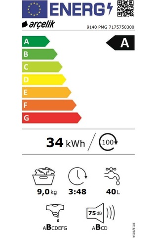 Arçelik 9140 PMG 1400 Devir 9 KG Çamaşır Makinesi