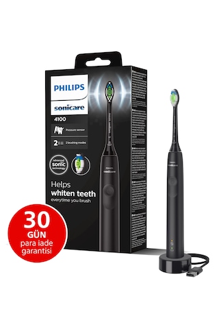 Philips Sonicare 4100 Serisi Sonic Şarjlı Diş Fırçası Siyah - HX3681/54 - Temizleme-Hassas Mod-14 Gün Pil Süresi