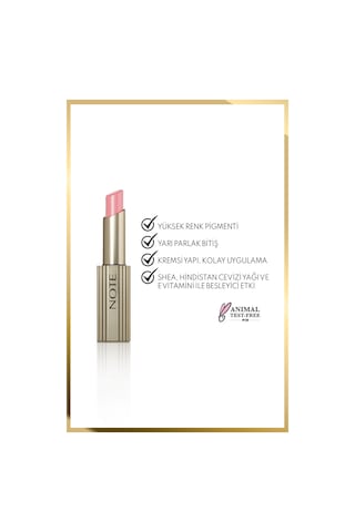 Note Aura Silk Lipstick 02 Petal Silk Kremsi Yarı Parlak Ruj - Nude