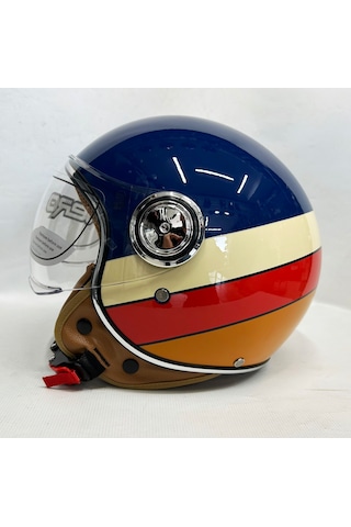 Nero Tk-06 Şefaf Vizörlü Yarım Açık Kask Parlak Lacivert