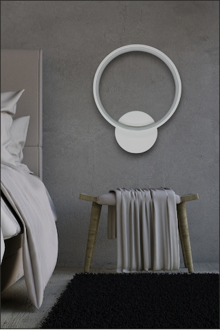 Aura Beyaz Renk Gün Işığı Ledli Hol - Banyo - Mutfak Duvar Aplik Beyaz