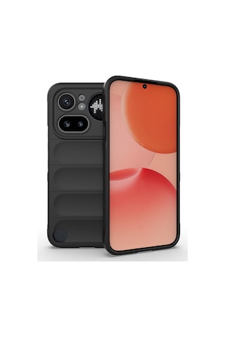 Maks Technology Nothing Phone 4a Pro Kılıf Esnek Tpu Oyuklu Arka Yüzey Tasarımlı Mkst Etnik Silikon Kapak - Siyah