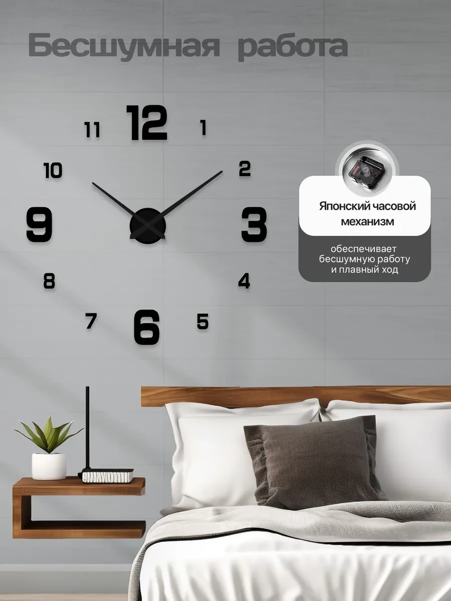 Artclock Büyük Rakamlı İç Mekan Duvar Saati 234003389 Siyah