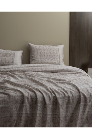 Petrus Tek Kişilik %100 Pamuk Madame Coco Crep Baskılı Nevresim Takımı - Bej 8684427178775 Ekru