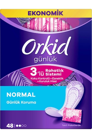 Orkid Günlük Koruma Tekli Paketlerde Günlük Ped 48'li