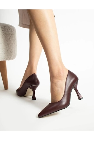 Feles Kadeh Topuklu Kadın Stiletto Ayakkabı Kahverengi