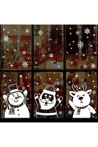 Noel Yeni Yıl Happy Christmas Yılbaşı Sevimli Geyik Noel Baba Sevimli Kardan Adam Sticker Seti