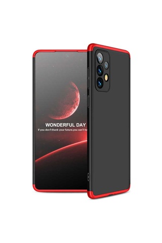 Samsung Uyumlu Galaxy A73 Kılıf Zore Ays Kapak Siyah-Kırmızı