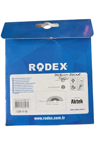 Rodex 115 Mm Cam Porselen Kesme Diski Elektrolizle Kaplı