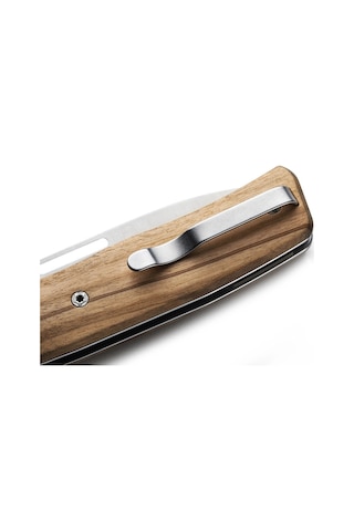 Lionsteel Nini Olive Wood - Titanium Bolster Kamp Çakı Kahverengi