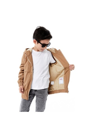 Benitto Kids Erkek Çocuk Kapüşonlu Yağmurluk 51362 Bej