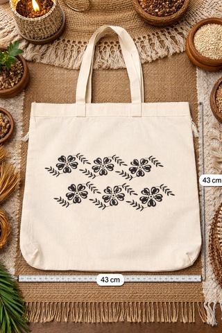 El Yapımı Kastamonu Taş Baskı Ve Tırnak Bağı Detaylı Çanta Model 01