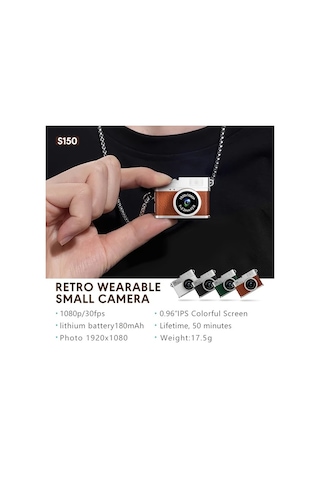 Meridiangoods A Brown Mini Retro Kamera 8gb Hafıza Kartlı Taşınabilir Fotoğraf Video Çekim Aygıtı