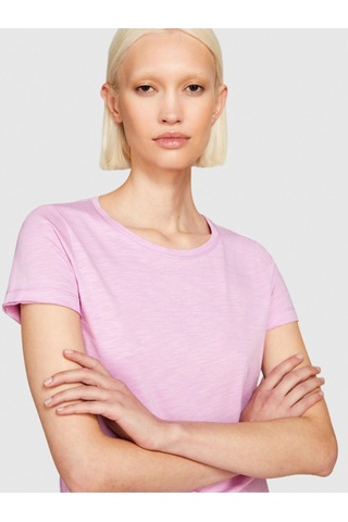 Sisley Pamuk Modal Karışımlı Bisiklet Yaka T-shirt Kadın Sarı T-shirt - 324p3tnhl103l
