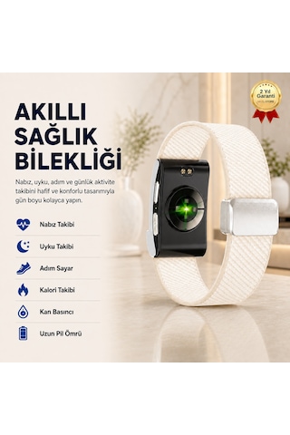 Krem Akıllı Bileklik Sağlık Ve Aktivite Takipli Nabız Uyku Kalori Ve Kan Basıncı Takibi-1725