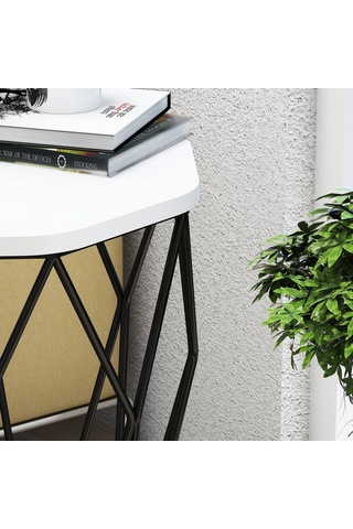 Variant Sofya Metal Yan Sehpa - Beyaz