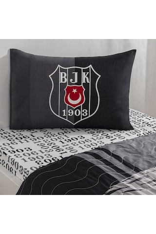 Taç Lisanslı Kapitoneli -beşiktaş Taraftar-tek Kişilik Nev.takımı Siyah - Beyaz