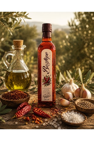 500 Ml Acı Biberli Natürel Sızma Zeytinyağı 2025/26 Soğuk Sıkım, Filtresiz