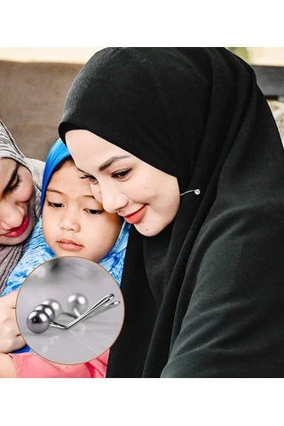 12 Adet Müslüman Hicab Klipsi Hicab Pinleri İmitasyon İnci Eşarp, Çok Renkli
