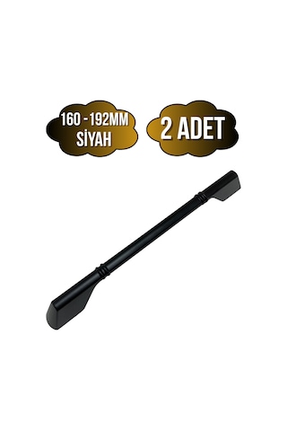 Saroz Düz Siyah Metal Dolap Kulpu Mobilya Ve Mutfak Dolap Kulpu Siyah 160-192mm 2 Adet Siyah