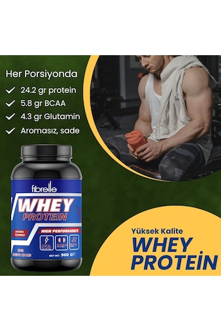 Fibrelle Whey Proteini-aromasız 960 G Protein Tozu Sade 32 Servis Aromasız