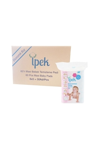 İpek Bebek Temizleme Pamuğu 60 x 30 Paket