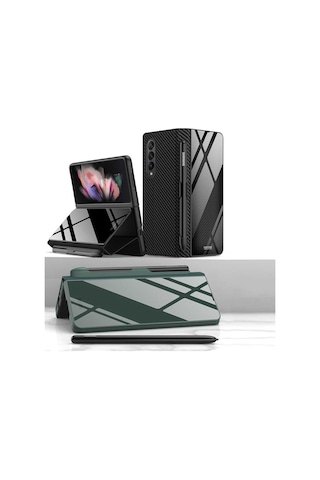 Samsung Uyumlu Galaxy Z Fold 3 Kılıf Zore Kalemlik Droga Kapak Siyah