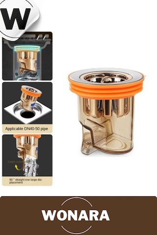 Deluxe Seri Standart Dn40-dn50 Borularıyla Uyumlu Banyo Geri Akış Koku Önleyici Gider Aparatı
