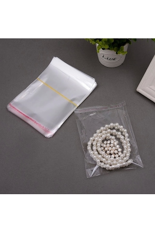 8x25+5 Cm. 8x30 500 Adet Şeffaf Bantlı Yapışkanlı Opp Poşet