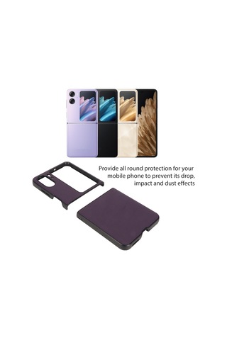 Oppo Find N2 Flip Mor Deri Kılıf Kaiyi