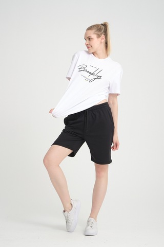 Superlife Kadın Regular Fit Duble Paça Şort Spr24srk51 Siyah
