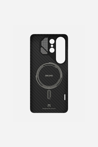 Samsung Uyumlu Galaxy S26 Ultra slim Aramid Fiber Magsafe Destekli Siyah Kılıf A17 Şeffaf