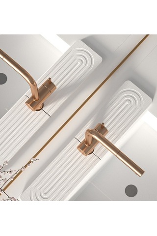 Fastbuy Yüzey Temizliği Ve Hızlı Kuruyan Beyaz Mutfak/banyo Lavabo Matı - 60x10cm Sert Altyapılı Diatom Toprak Beyaz