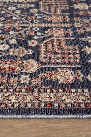 Renkli Vintage Modern Salon Koridor Yatak Ve Oturma Odası Halısı Mavi