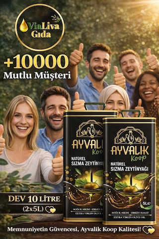Ayvalık Koop Ayvalık Soğuk Sıkım Natürel Sızma Zeytinyağı 2 X 5 L
