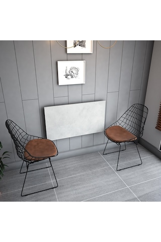Asra Trend DMM-03 %100 MDF 90x50 cm Duvara Monte Katlanır Masa Retro Taş Mutfak Yemek ve Çalışma Masası