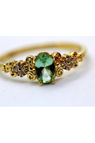 Carla Green Topaz Evlilik Teklifi Yüzüğü-Vintage Green Topaz Hedi